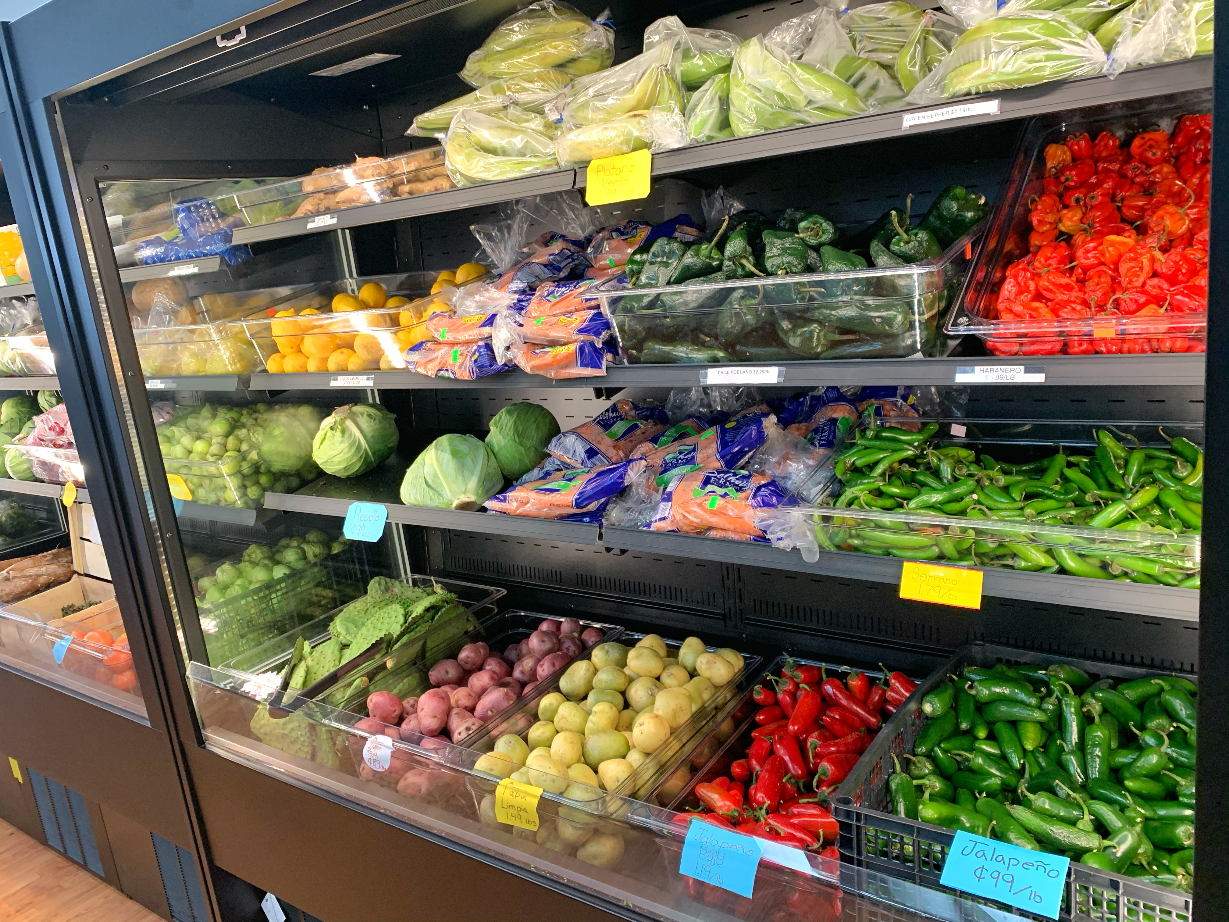 fruits and veggies display